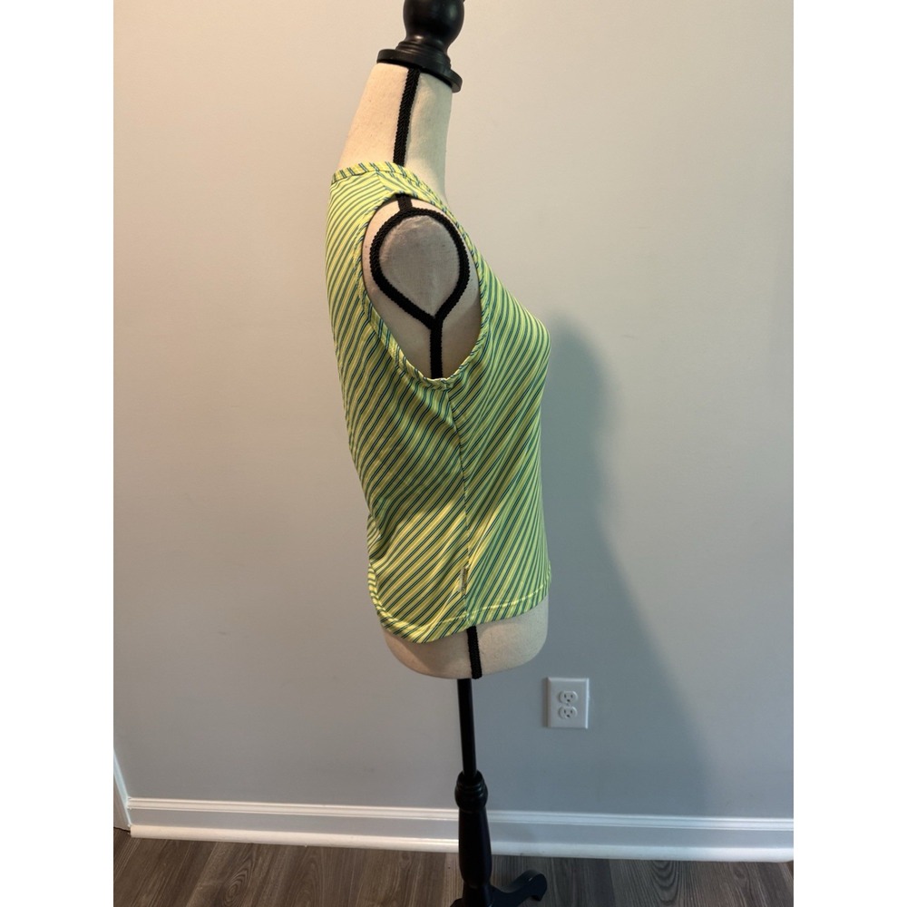 Brooks Green Stripe Running Tank Top Women's size Medium - Picture 2 of 8